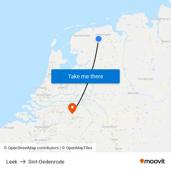 Leek to Sint-Oedenrode map