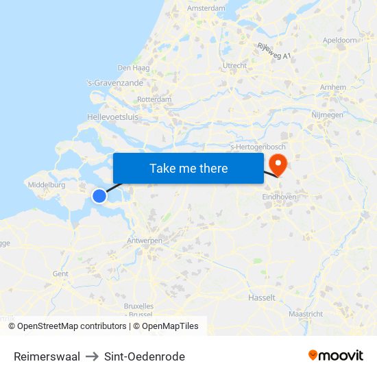 Reimerswaal to Sint-Oedenrode map