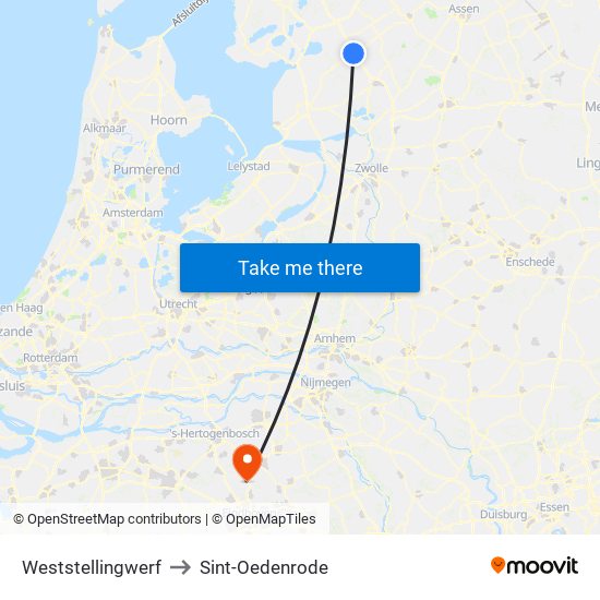 Weststellingwerf to Sint-Oedenrode map