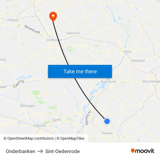 Onderbanken to Sint-Oedenrode map