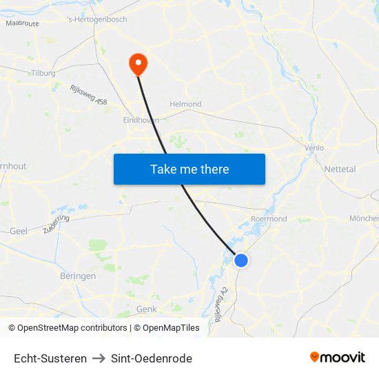 Echt-Susteren to Sint-Oedenrode map