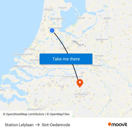 Station Lelylaan to Sint-Oedenrode map