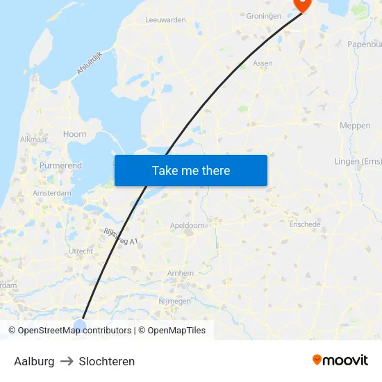 Aalburg to Slochteren map