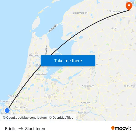 Brielle to Slochteren map