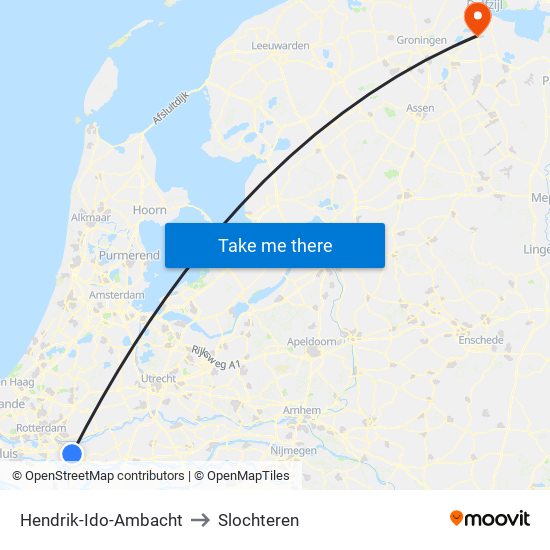 Hendrik-Ido-Ambacht to Slochteren map