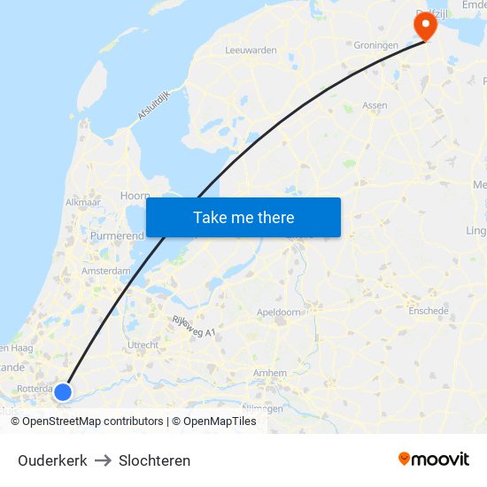 Ouderkerk to Slochteren map