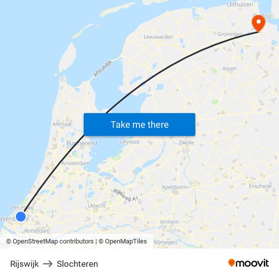 Rijswijk to Slochteren map