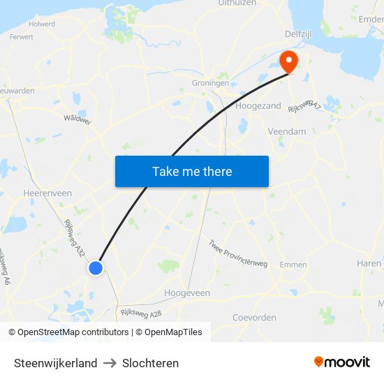 Steenwijkerland to Slochteren map