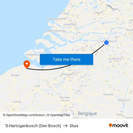 'S-Hertogenbosch (Den Bosch) to Sluis map