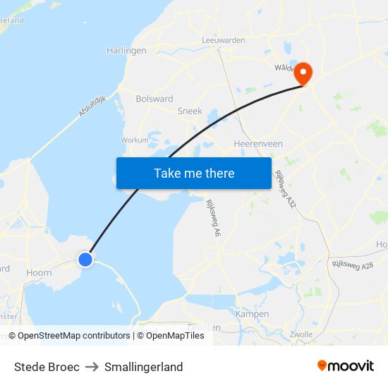 Stede Broec to Smallingerland map