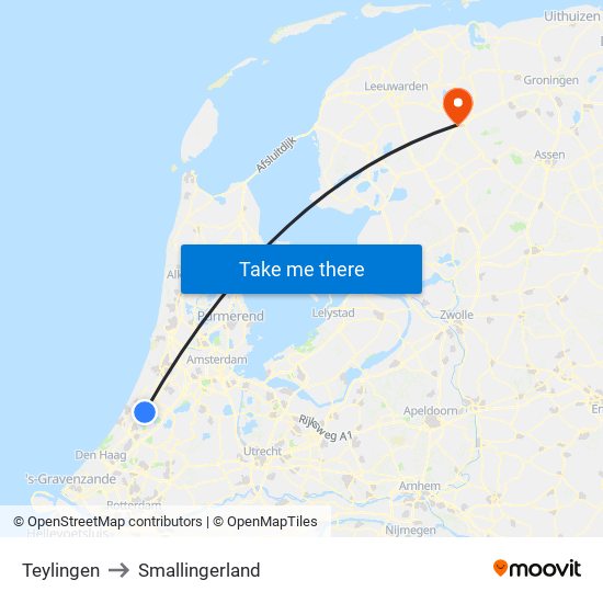 Teylingen to Smallingerland map