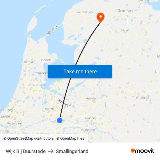 Wijk Bij Duurstede to Smallingerland map