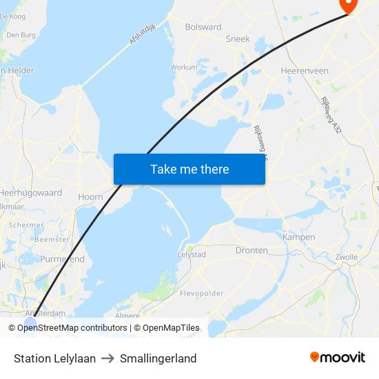 Station Lelylaan to Smallingerland map