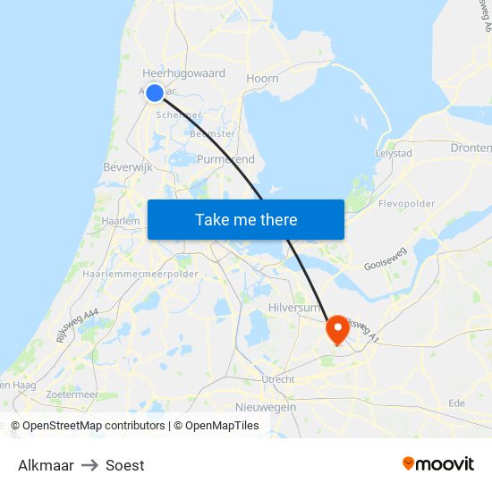 Alkmaar to Soest map