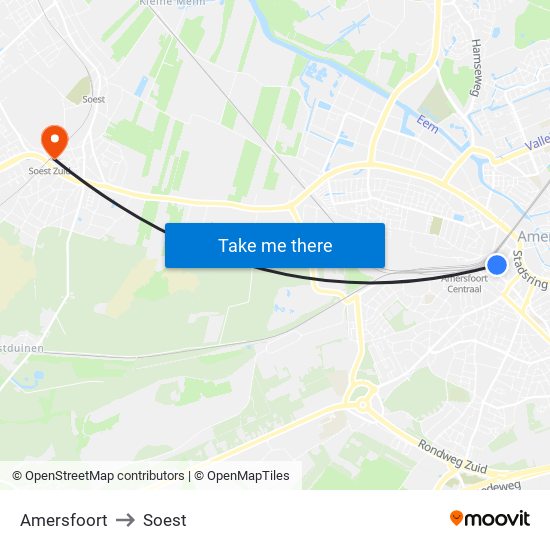 Amersfoort to Soest map
