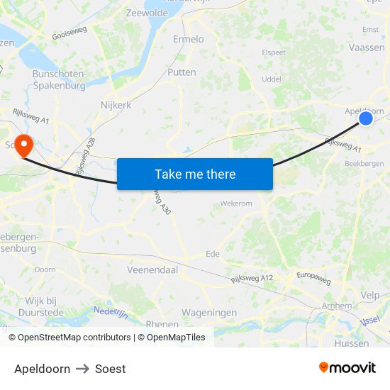 Apeldoorn to Soest map