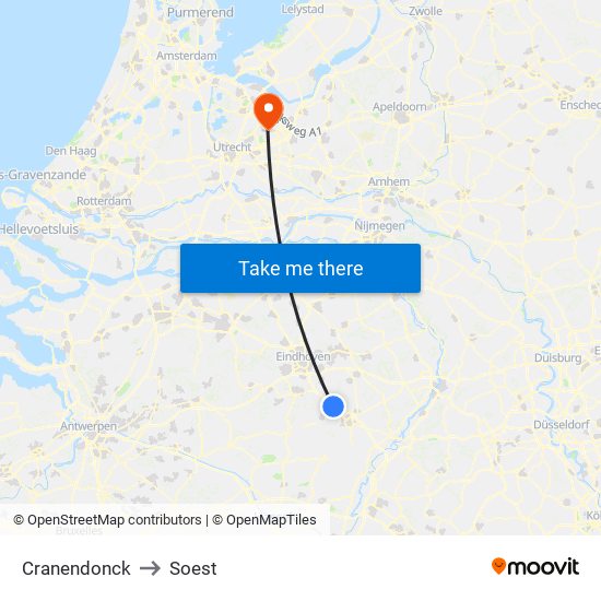 Cranendonck to Soest map