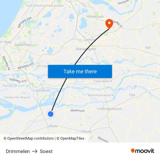 Drimmelen to Soest map