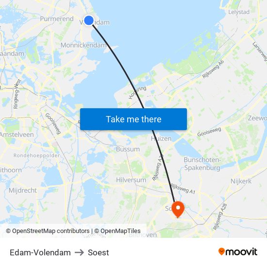 Edam-Volendam to Soest map