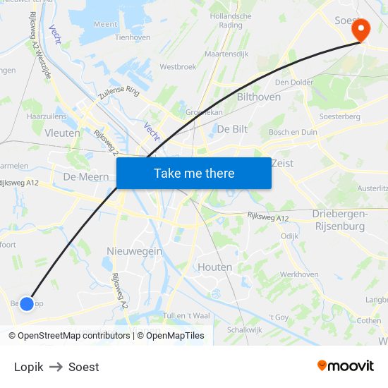 Lopik to Soest map