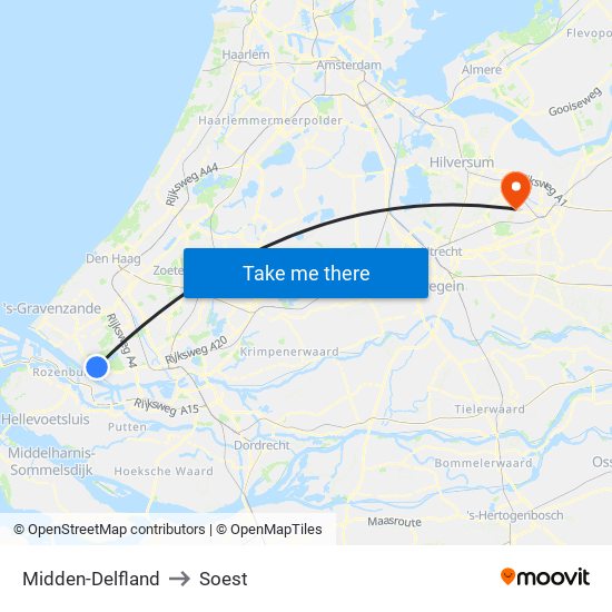 Midden-Delfland to Soest map