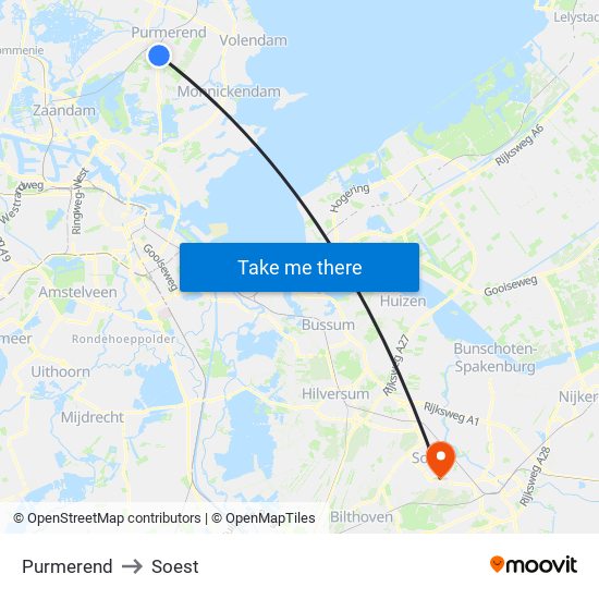 Purmerend to Soest map