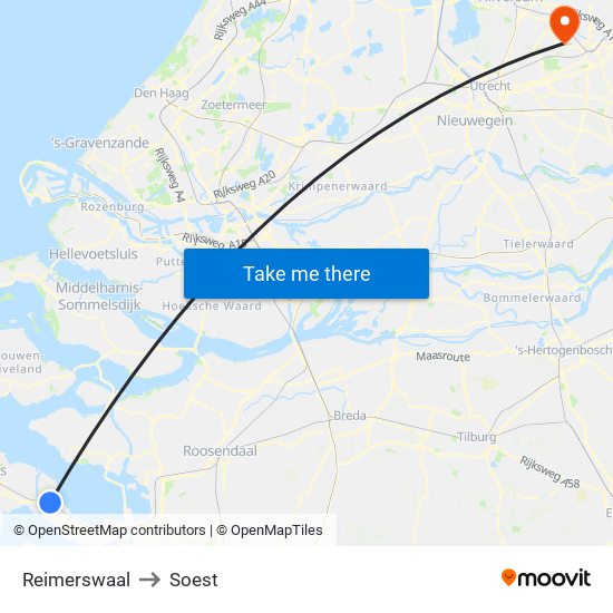 Reimerswaal to Soest map