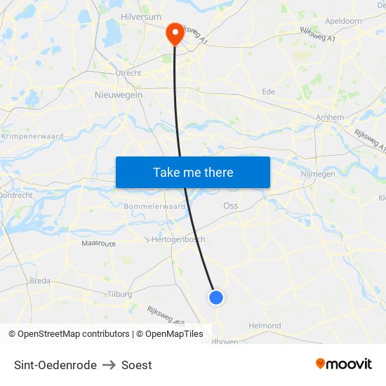 Sint-Oedenrode to Soest map