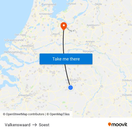 Valkenswaard to Soest map