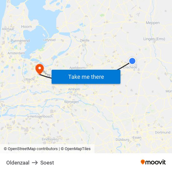 Oldenzaal to Soest map