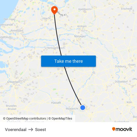 Voerendaal to Soest map