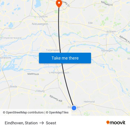 Eindhoven, Station to Soest map