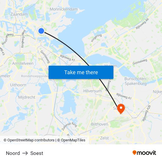 Noord to Soest map