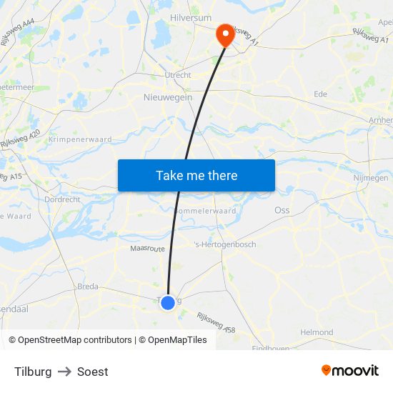Tilburg to Soest map