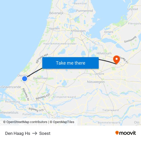 Den Haag Hs to Soest map