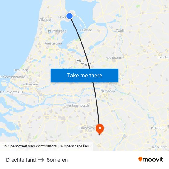 Drechterland to Someren map