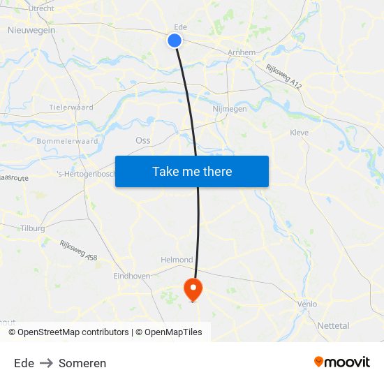 Ede to Someren map