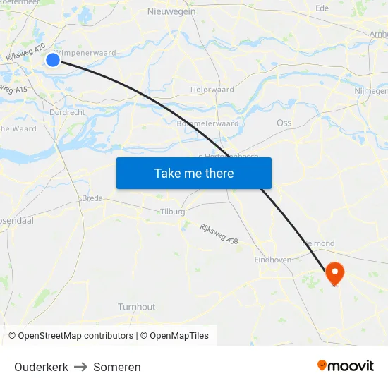 Ouderkerk to Someren map