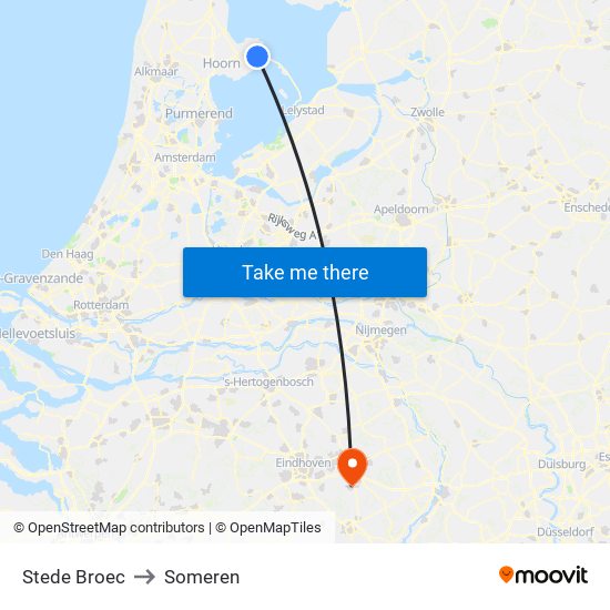 Stede Broec to Someren map