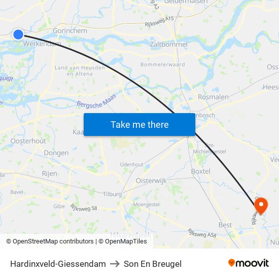 Hardinxveld-Giessendam to Son En Breugel map