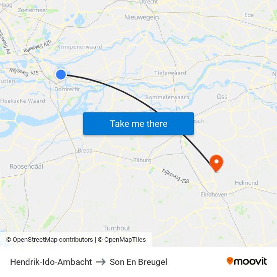 Hendrik-Ido-Ambacht to Son En Breugel map