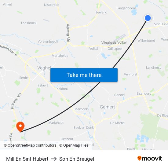 Mill En Sint Hubert to Son En Breugel map