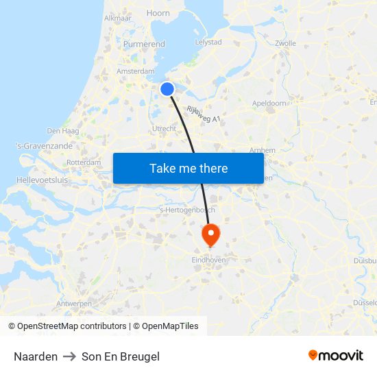 Naarden to Son En Breugel map