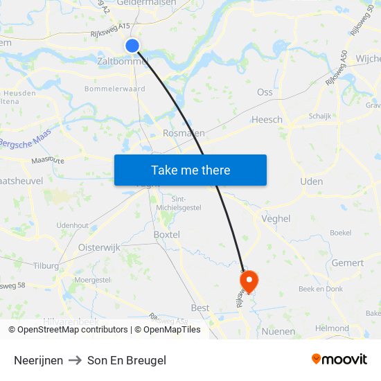 Neerijnen to Son En Breugel map
