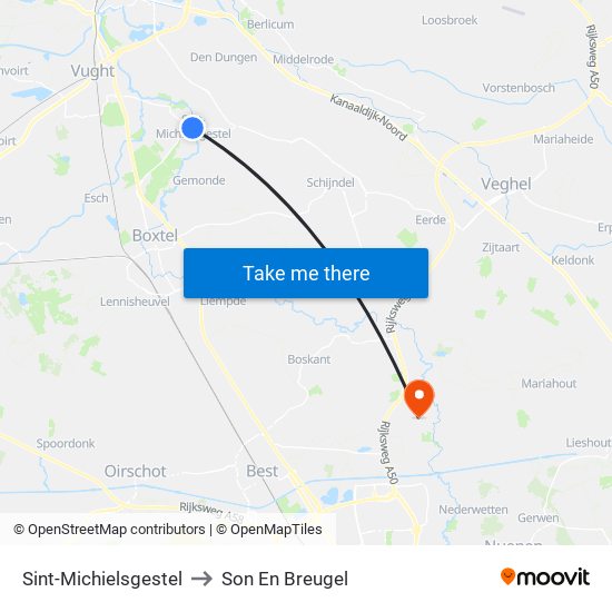 Sint-Michielsgestel to Son En Breugel map