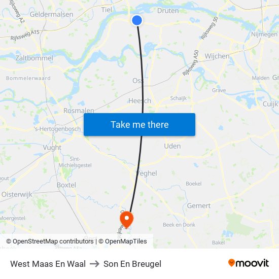 West Maas En Waal to Son En Breugel map