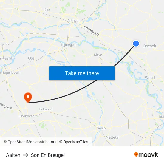 Aalten to Son En Breugel map