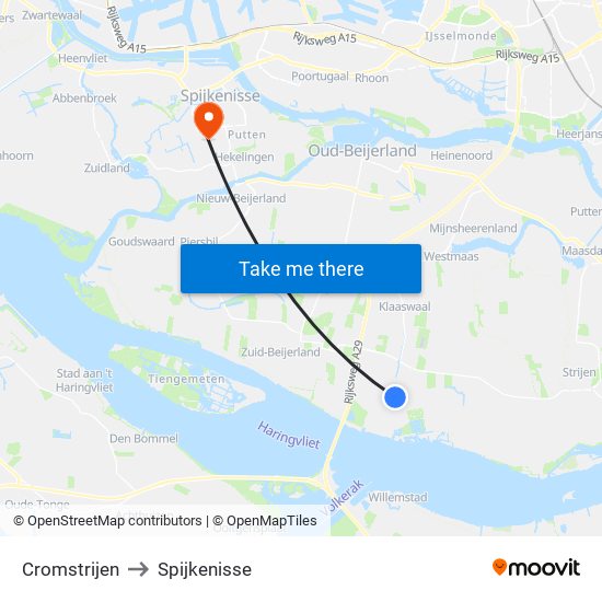Cromstrijen to Spijkenisse map