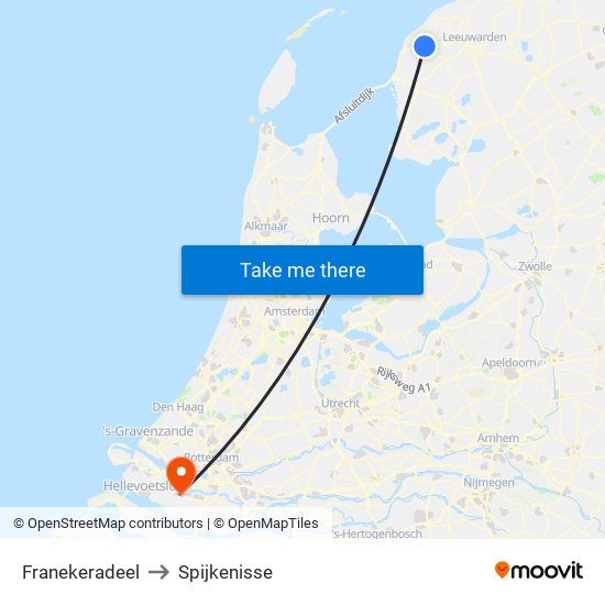 Franekeradeel to Spijkenisse map