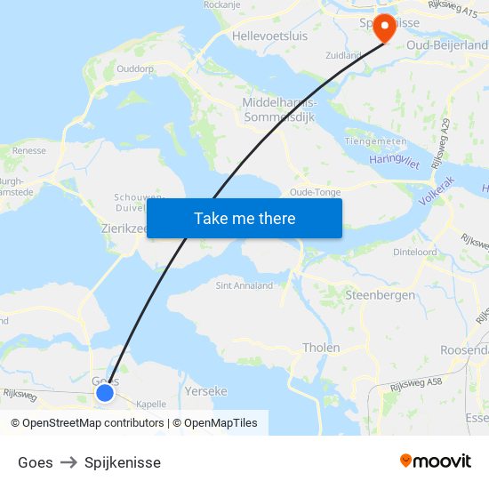 Goes to Spijkenisse map